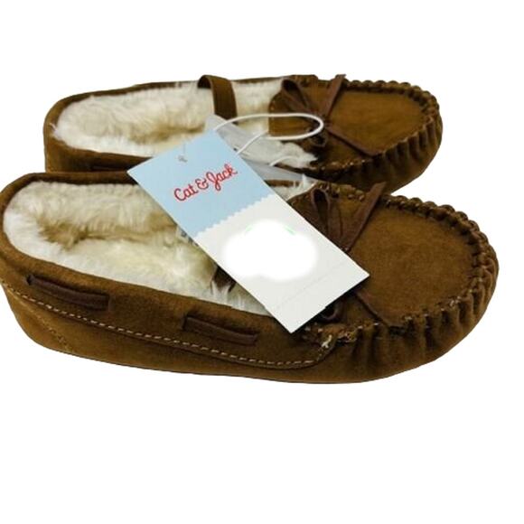 Celina, Dark Chestnut, Size 7 Girls' Moccasin Slippers - Cat & Jack + Free Ship - Picture 5 of 6